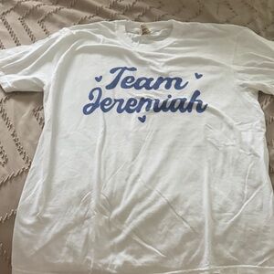 Comfort Colors White/Blue Team Jeremiah T-Shirt L Summer I Turned Pretty